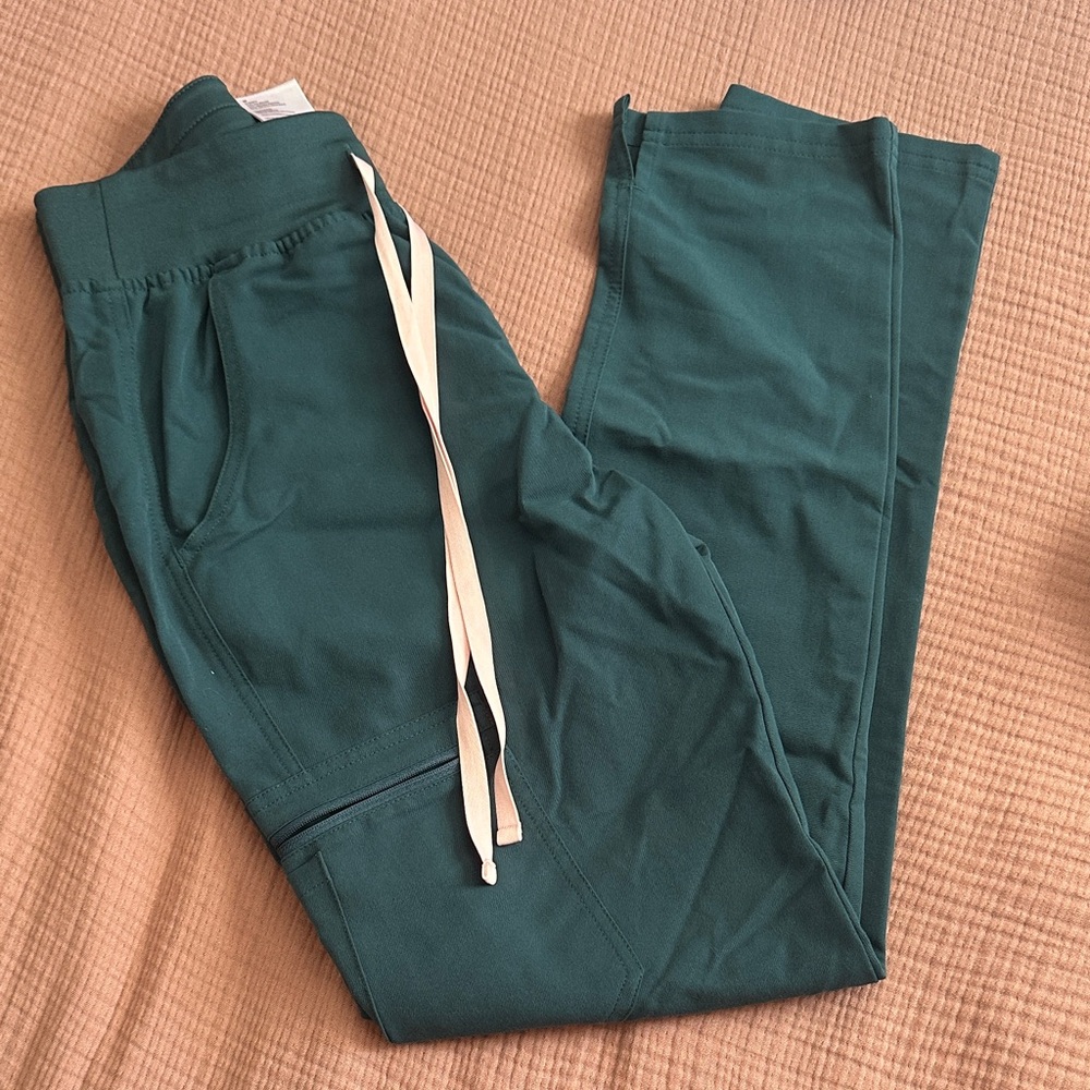 Figs Teal Green Scrub Pants with Drawstring